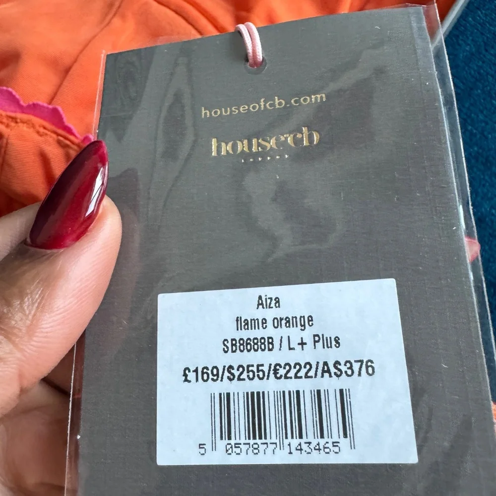 House of CB Aiza Flame Orange Lace Corset Maxi Dress NWT - Picture 11 of 16